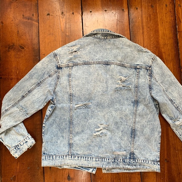 Fashion Nova Mens Denim Jacket Size XXL Acid Wash - Picture 5 of 8
